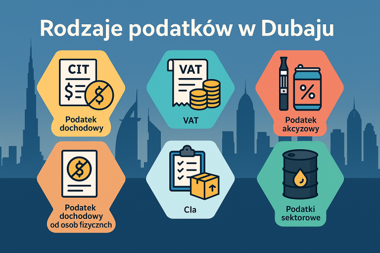Rodzaje podatków w Dubaju – przewodnik dla przedsiębiorców i rezydentów